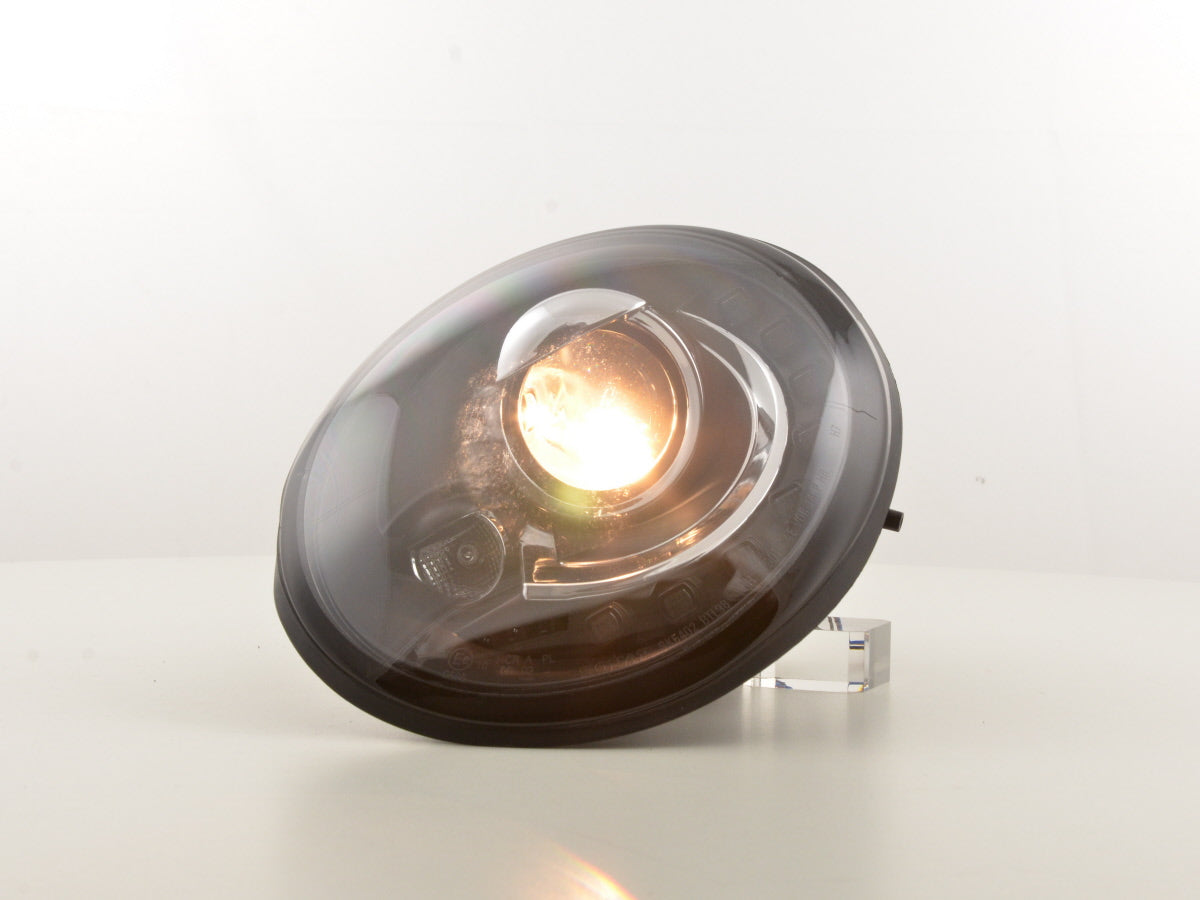 Scheinwerfer Set Daylight LED TFL-Optik VW New Beetle 9C 98-05 schwarz Scheinwerfer Set Daylight LED TFL-Optik VW New Beetle 9C 98-05 schwarz